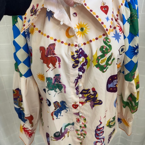 Artistically Chic Boho Print Top - Picture 5 of 8